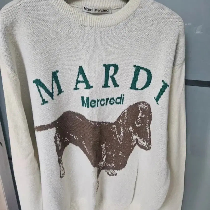 [BUNJANG] Mardi Mercredi Puppy Knit Ivory / 마르디 메크르디 강아지 니트 아이보리