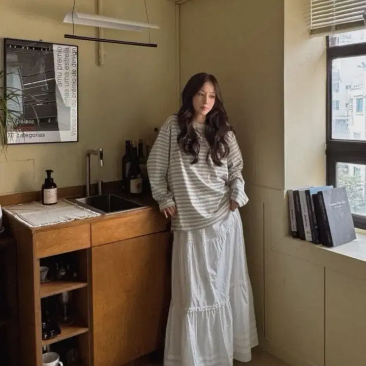 [BUNJANG] 22nd Oksoon White Long Skirt / 22기옥순 자체제작 롱스커트