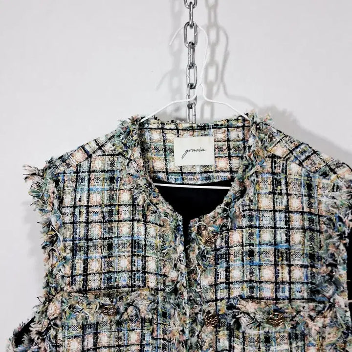 [BUNJANG] Grazia Tweed Check Vest / 그라치아 트위드 체크 조끼 베스트