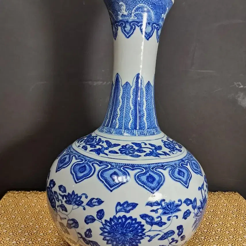 [BUNJANG] Celadon Porcelain Vase / 청화백자 도자기 꽃병(높이약 37.5cm)