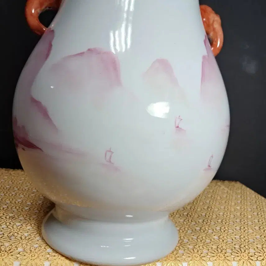 [BUNJANG] (명품감상)연지홍 산수문 상이준(높이약 30cm) / (명품감상)연지홍 산수문 상이준(높이약 30cm)