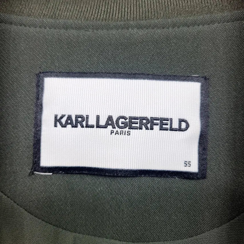 [BUNJANG] Karl Lagerfeld Pleated Long Dress / 칼라거펠트 집업 플리츠 롱 원피스 (카키/85-55사이즈)
