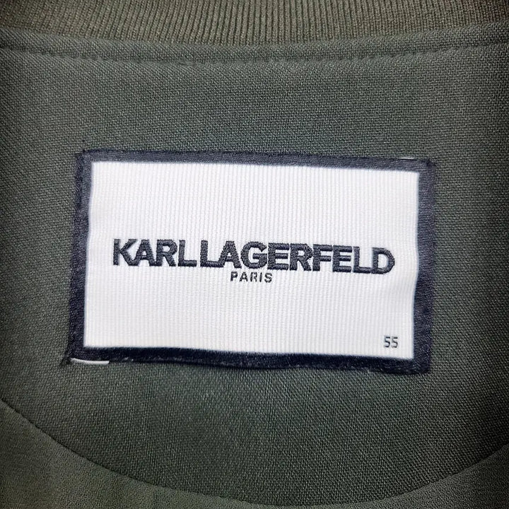 [BUNJANG] Karl Lagerfeld Pleated Long Dress / 칼라거펠트 집업 플리츠 롱 원피스 (카키/85-55사이즈)
