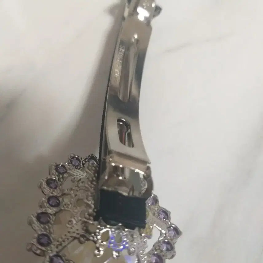[BUNJANG] Flower Cubic Automatic Hair Pin / 플라워 큐빅 자동핀