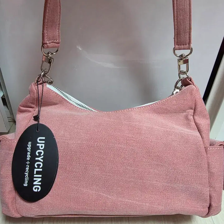 [BUNJANG] Keliz Guess Pink Denim Croffle Bag / 업사이클링가방 켈리즈 게스 핑크데님 크로플백