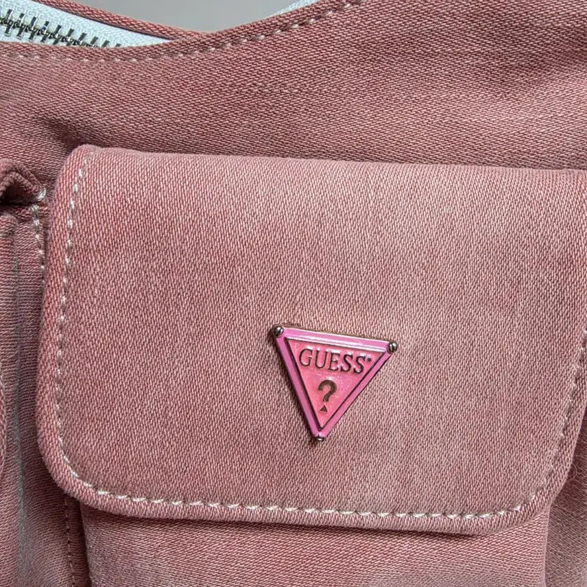 [BUNJANG] Keliz Guess Pink Denim Croffle Bag / 업사이클링가방 켈리즈 게스 핑크데님 크로플백