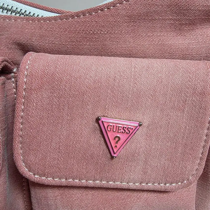[BUNJANG] Keliz Guess Pink Denim Croffle Bag / 업사이클링가방 켈리즈 게스 핑크데님 크로플백