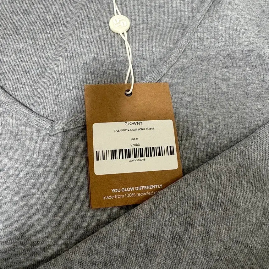 [BUNJANG] Glowny Classic V-Neck Long Sleeve Shirt / 글로니 클래식 v넥 롱슬리브
