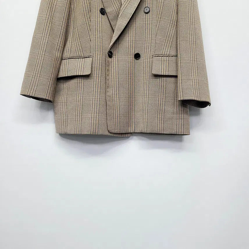 [BUNJANG] BOWEN Wool Blend Classic Check Double Jacket / 보웬(BOWEN) 울 혼방 클래식 체크 더블 자켓 (Free)