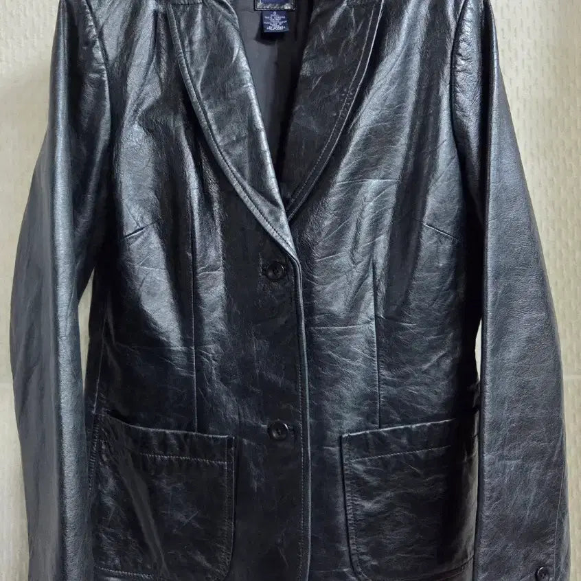 [BUNJANG] GAP Black Two-Tone Leather Jacket / GAP 갭 블랙투톤 가죽 자켓 S