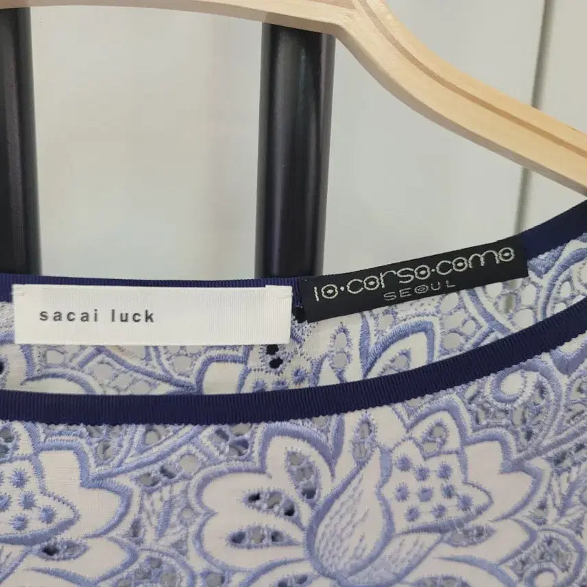 [BUNJANG] Sacai Luck Lace Color-Block Mini Dress / 사카이럭 레이스 배색 미니 원피스  44~55