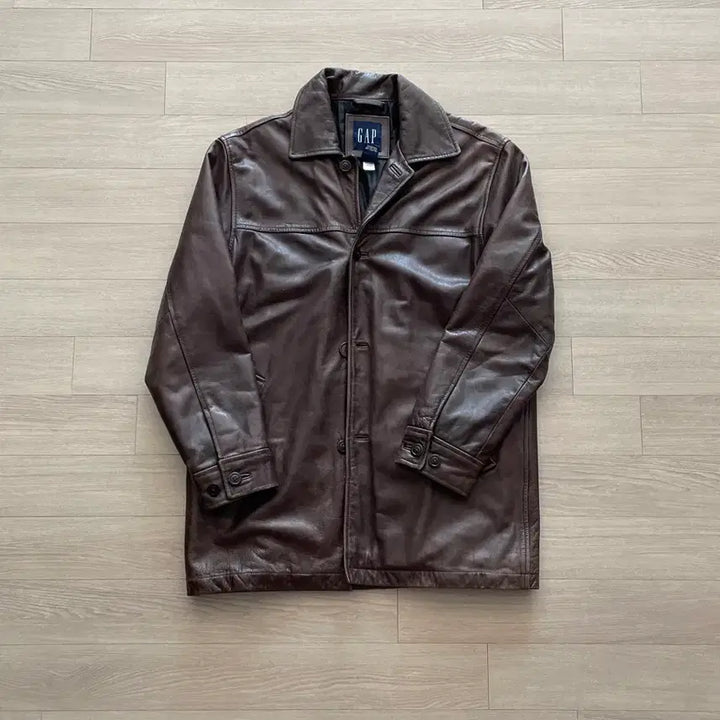 [BUNJANG] Gap 90s Leather Carcoat Brown Jacket / [XS] 90s 올드갭 레더 카코트 브라운 gap carcoat