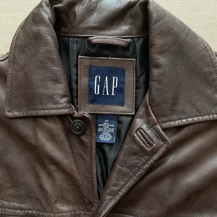 [BUNJANG] Gap 90s Leather Carcoat Brown Jacket / [XS] 90s 올드갭 레더 카코트 브라운 gap carcoat