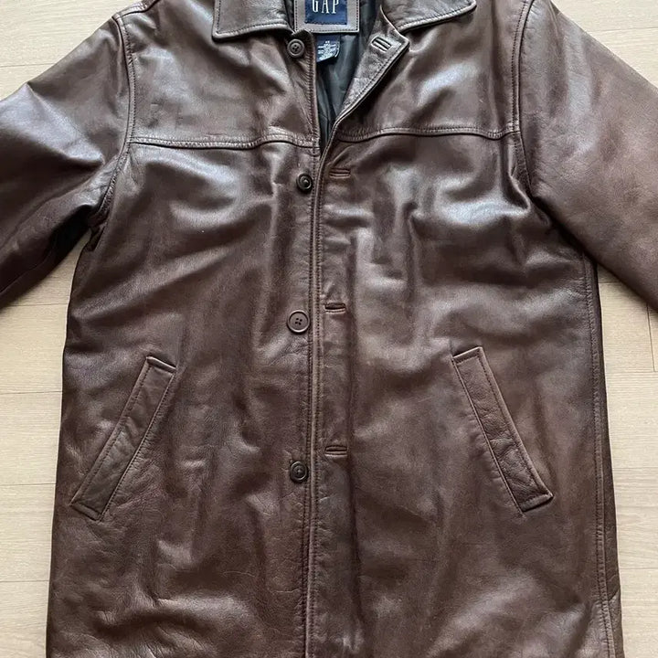 [BUNJANG] Gap 90s Leather Carcoat Brown Jacket / [XS] 90s 올드갭 레더 카코트 브라운 gap carcoat