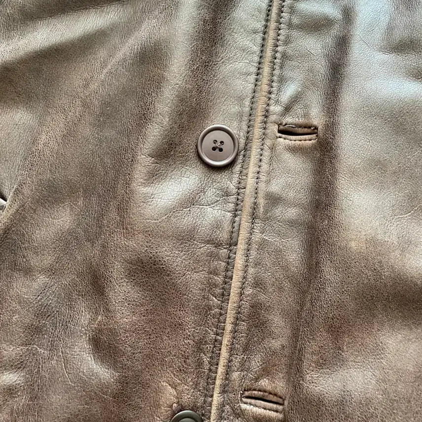[BUNJANG] Gap 90s Leather Carcoat Brown Jacket / [XS] 90s 올드갭 레더 카코트 브라운 gap carcoat