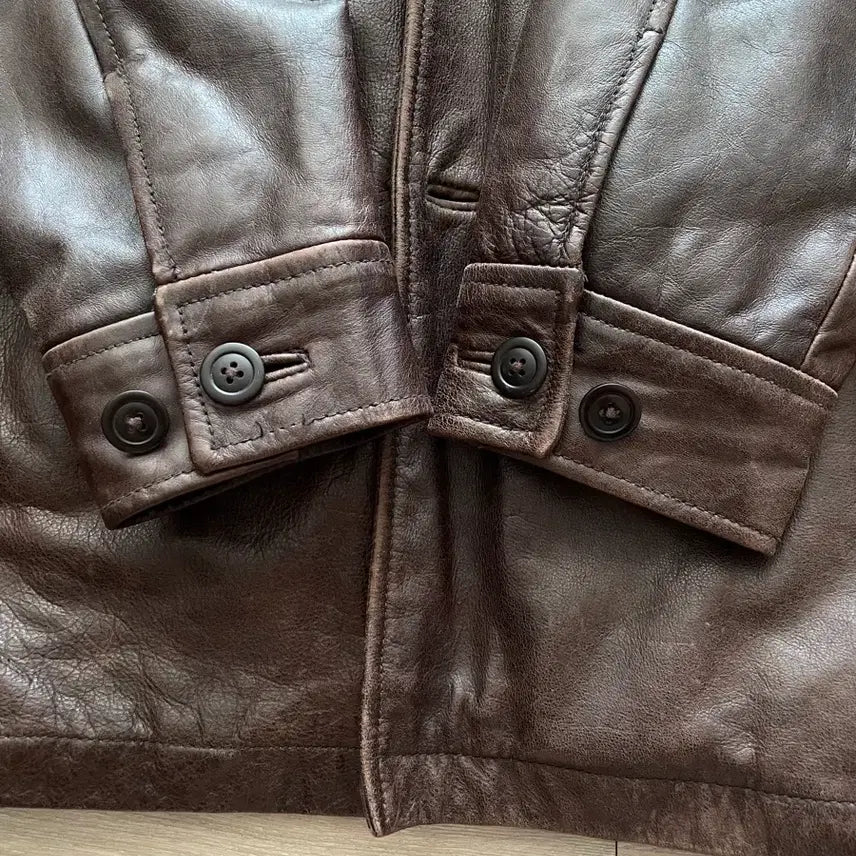 [BUNJANG] Gap 90s Leather Carcoat Brown Jacket / [XS] 90s 올드갭 레더 카코트 브라운 gap carcoat