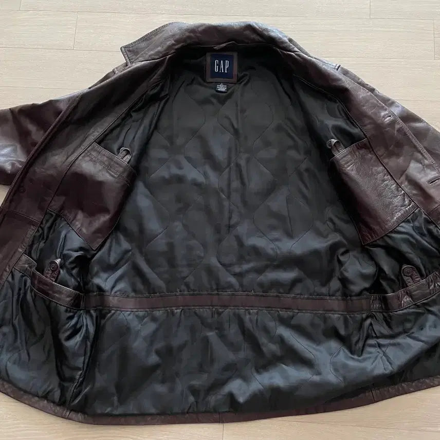 [BUNJANG] Gap 90s Leather Carcoat Brown / [S] 90s 올드갭 레더 카코트 브라운 gap carcoat