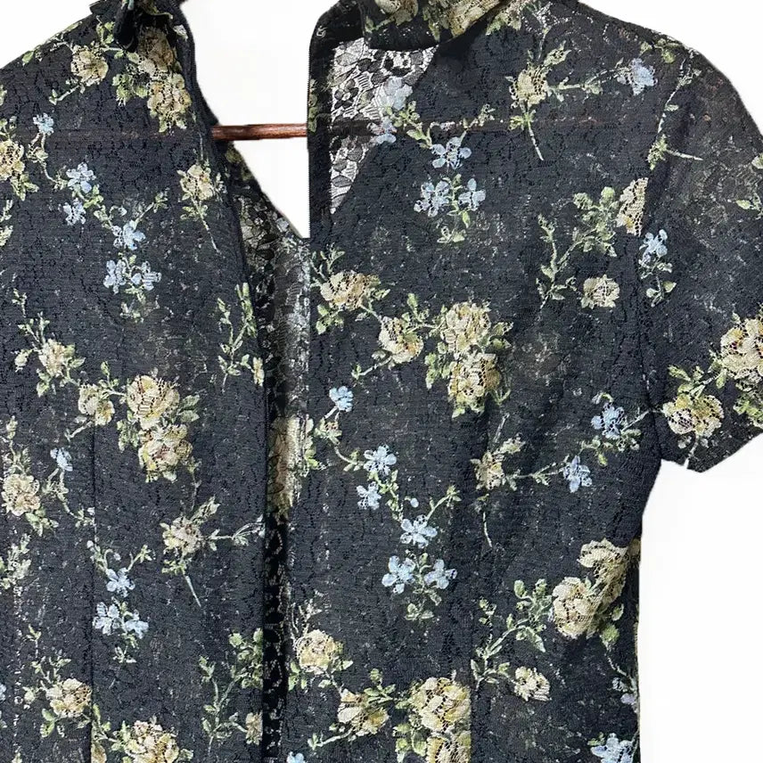 [BUNJANG] Restrose Vintage Lace Flower Dress - Black / 일본빈티지 레스트로즈 플라워꽃레이스원피스 블랙 모리걸하구미룩갸루y2k히피
