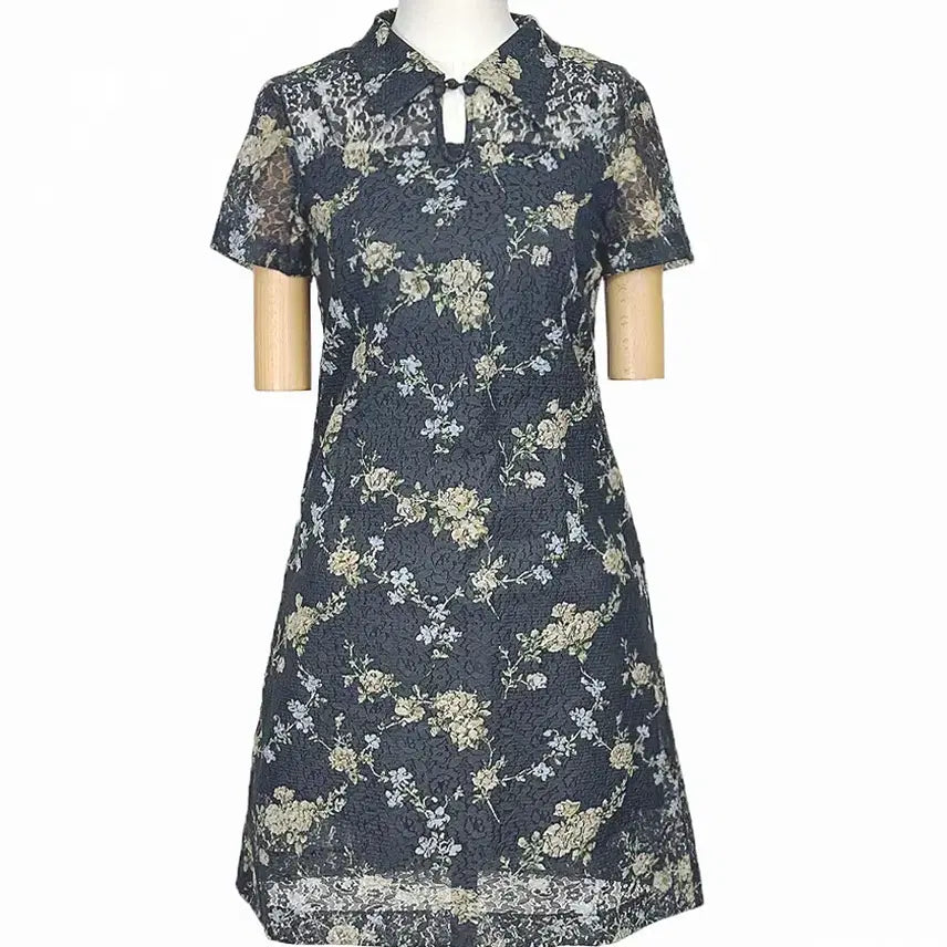 [BUNJANG] Restrose Vintage Lace Flower Dress - Black / 일본빈티지 레스트로즈 플라워꽃레이스원피스 블랙 모리걸하구미룩갸루y2k히피