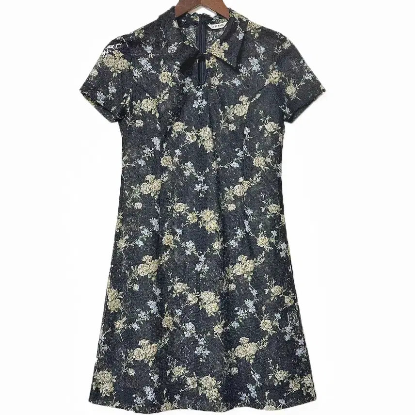 [BUNJANG] Restrose Vintage Lace Flower Dress - Black / 일본빈티지 레스트로즈 플라워꽃레이스원피스 블랙 모리걸하구미룩갸루y2k히피