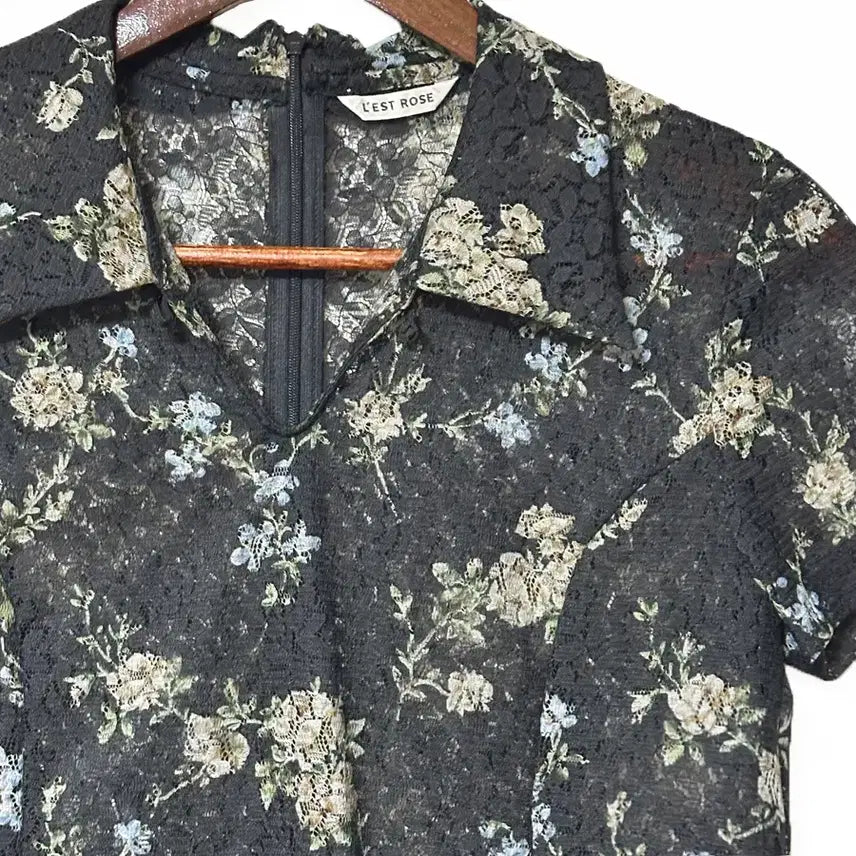 [BUNJANG] Restrose Vintage Lace Flower Dress - Black / 일본빈티지 레스트로즈 플라워꽃레이스원피스 블랙 모리걸하구미룩갸루y2k히피