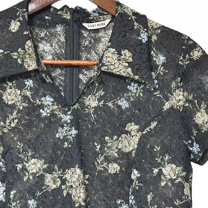 [BUNJANG] Restrose Vintage Lace Flower Dress - Black / 일본빈티지 레스트로즈 플라워꽃레이스원피스 블랙 모리걸하구미룩갸루y2k히피