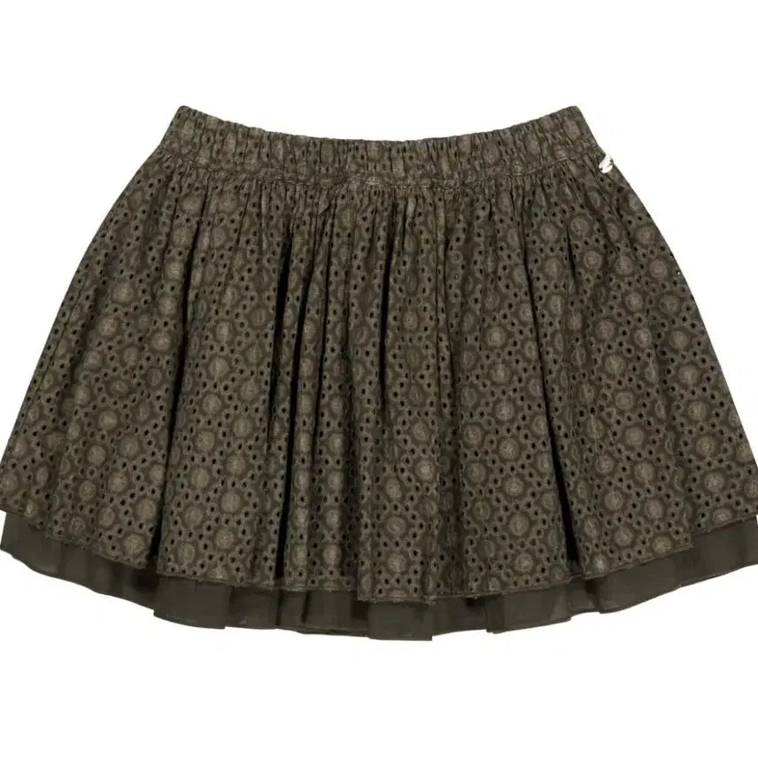 [BUNJANG] Koeseio Flower Punching Skirt Brown / 코이세이오 플라워 펀칭 스커트 브라운