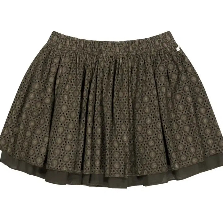 [BUNJANG] Koeseio Flower Punching Skirt Brown / 코이세이오 플라워 펀칭 스커트 브라운