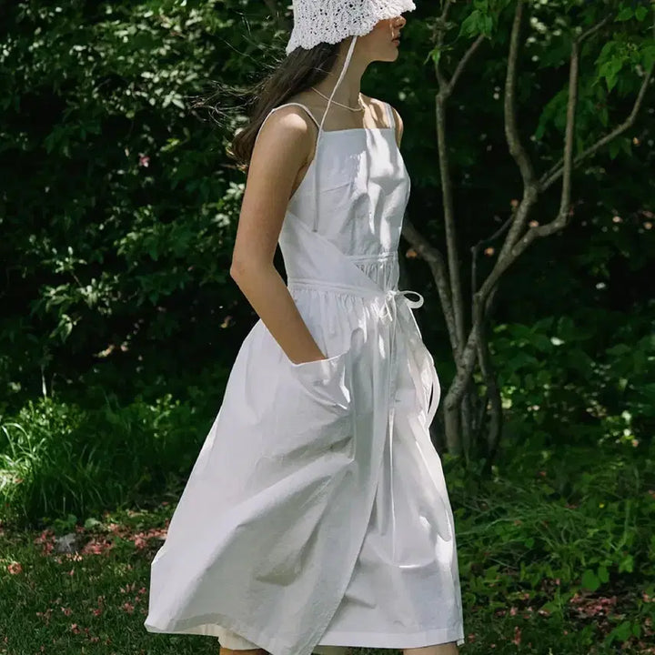 [BUNJANG] NONLOCAL Cotton Wrap Dress / [새상품] 논로컬 NONLOCAL 화이트 코튼 랩 원피스