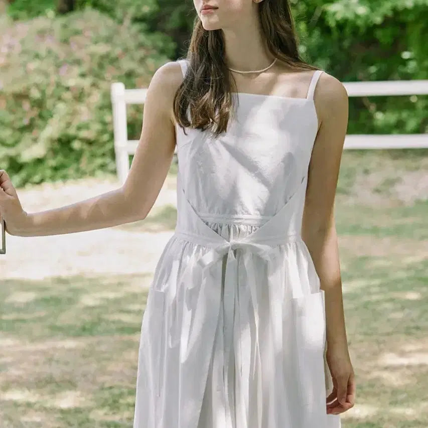 [BUNJANG] NONLOCAL Cotton Wrap Dress / [새상품] 논로컬 NONLOCAL 화이트 코튼 랩 원피스