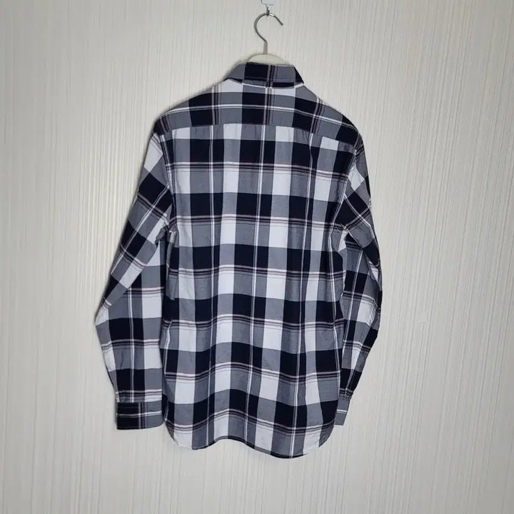 [BUNJANG] Beanpole Check Shirt Navy White / 100_빈폴 체크 셔츠 네이비 화이트