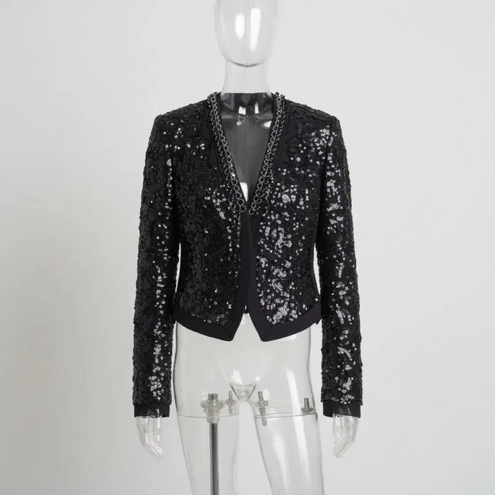 [BUNJANG] Obzée Gang Jin-young Sequin Beaded Silk Jacket / [새상품급] 오브제 강진영 컬렉션 시퀸 비딩 실크 자켓 55