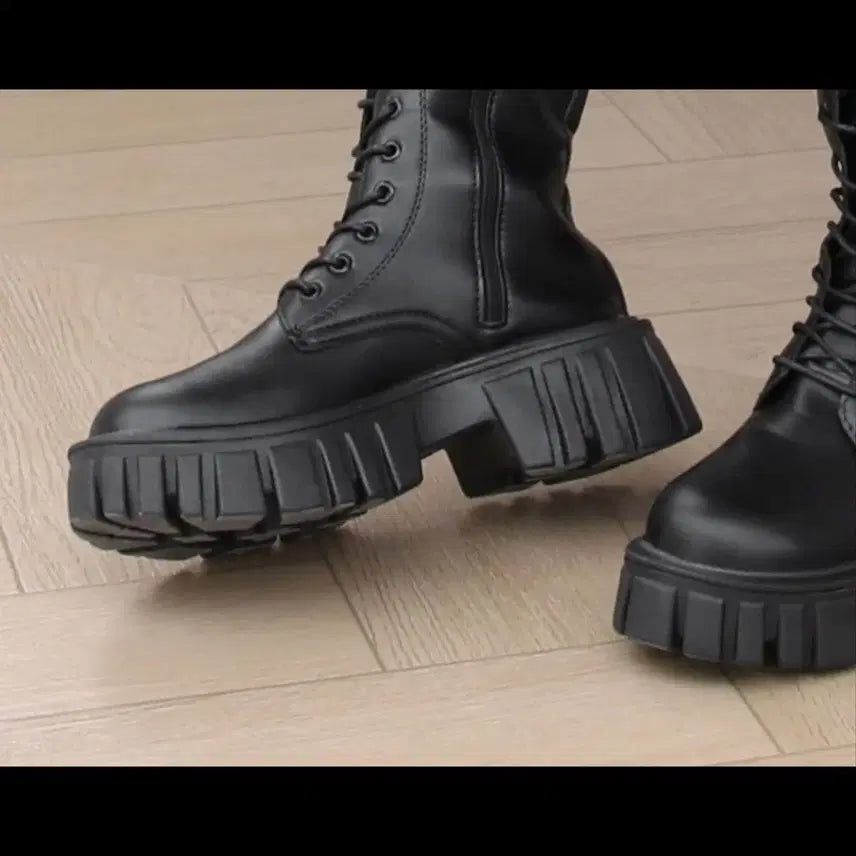 [BUNJANG] Black Platform Ankle Boots (Long, 240mm) / 검정색 통굽워커(롱 기장 / 240mm)