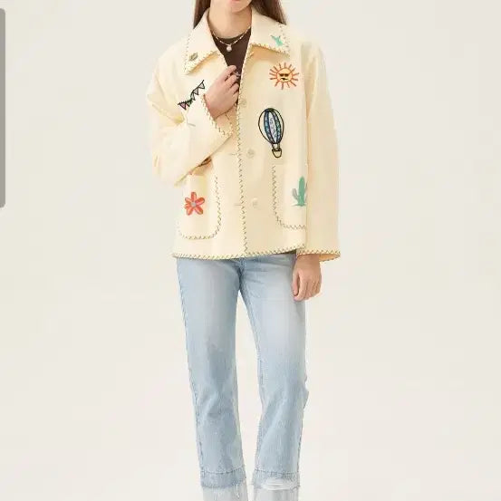 [BUNJANG] SJYP Embroidered Jacket / sjyp엠브로이드자켓