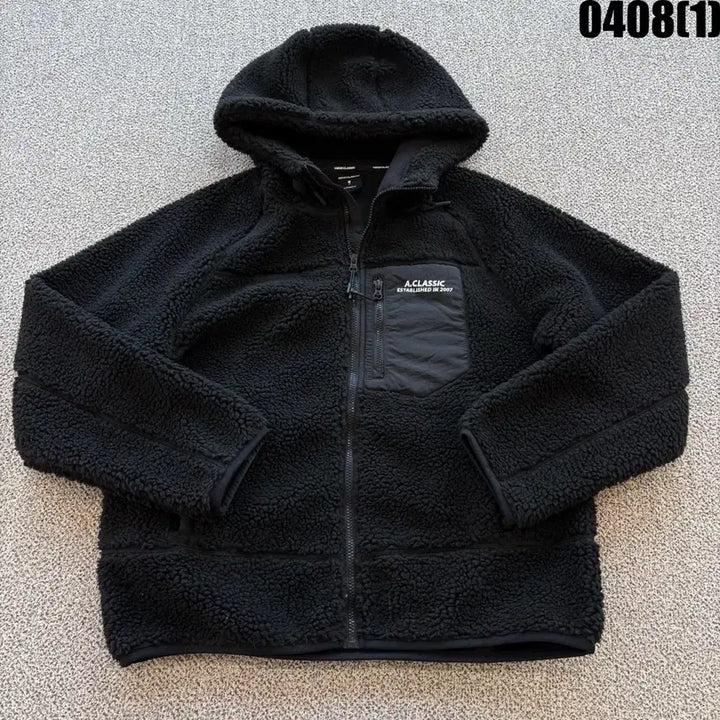 [BUNJANG] AKIII CLASSIC Fleece Hooded Zip-Up Jacket Black M / AKIII CLASSIC 후리스 후드 집업 블랙 M