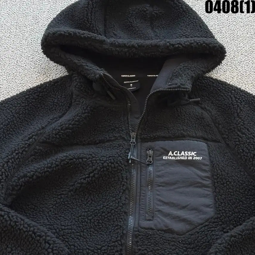 [BUNJANG] AKIII CLASSIC Fleece Hooded Zip-Up Jacket Black M / AKIII CLASSIC 후리스 후드 집업 블랙 M