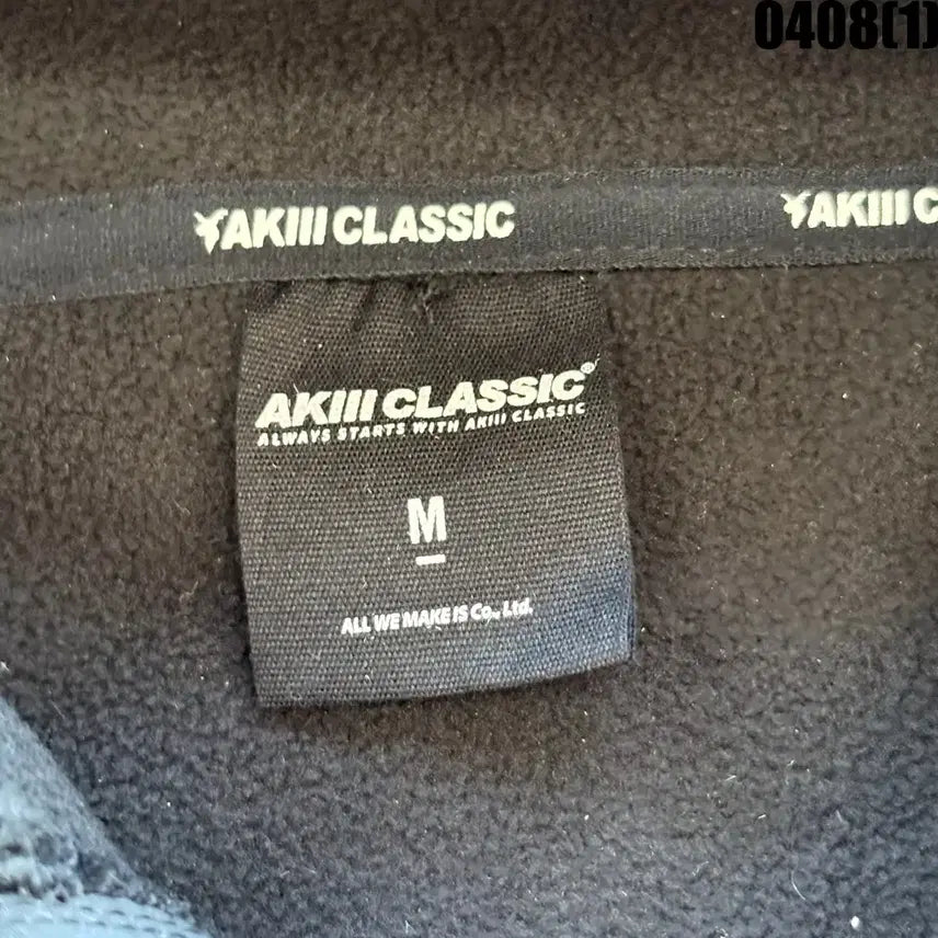 [BUNJANG] AKIII CLASSIC Fleece Hooded Zip-Up Jacket Black M / AKIII CLASSIC 후리스 후드 집업 블랙 M