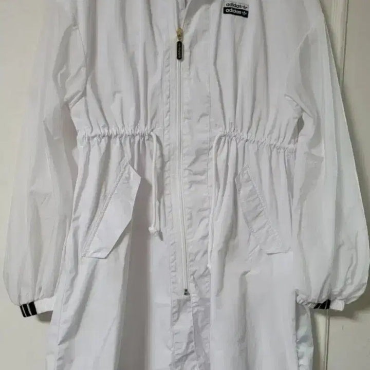 [BUNJANG] Adidas White Long Windbreaker / 아디다스 화이트 롱 바람막이 윈드브레이커