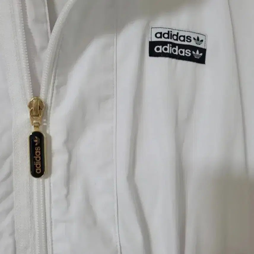 [BUNJANG] Adidas White Long Windbreaker / 아디다스 화이트 롱 바람막이 윈드브레이커