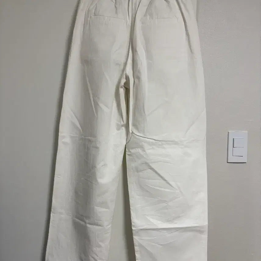 [BUNJANG] Shop Letter Drawstring Pants White / 샵레터 드로우스트링 팬츠 화이트 free