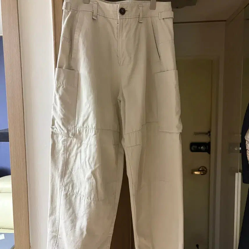 [BUNJANG] Polytelu Big Cargo Pants Cream / (4) 폴리테루 빅카고 팬츠 크림 배기버전