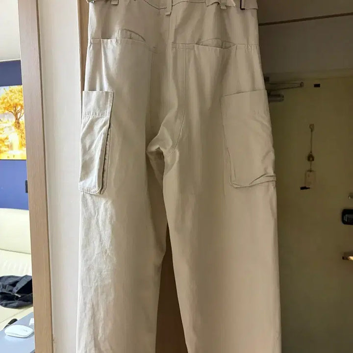 [BUNJANG] Polytelu Big Cargo Pants Cream / (4) 폴리테루 빅카고 팬츠 크림 배기버전