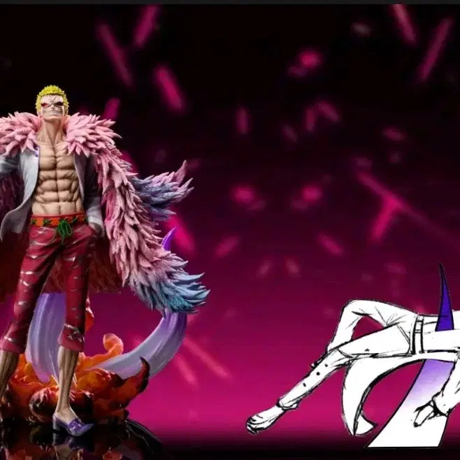 [BUNJANG] C2 Doflamingo &amp; Law Resin Figure / [급처]원피스 C2 도플라밍고+C2로우 레진 피규어