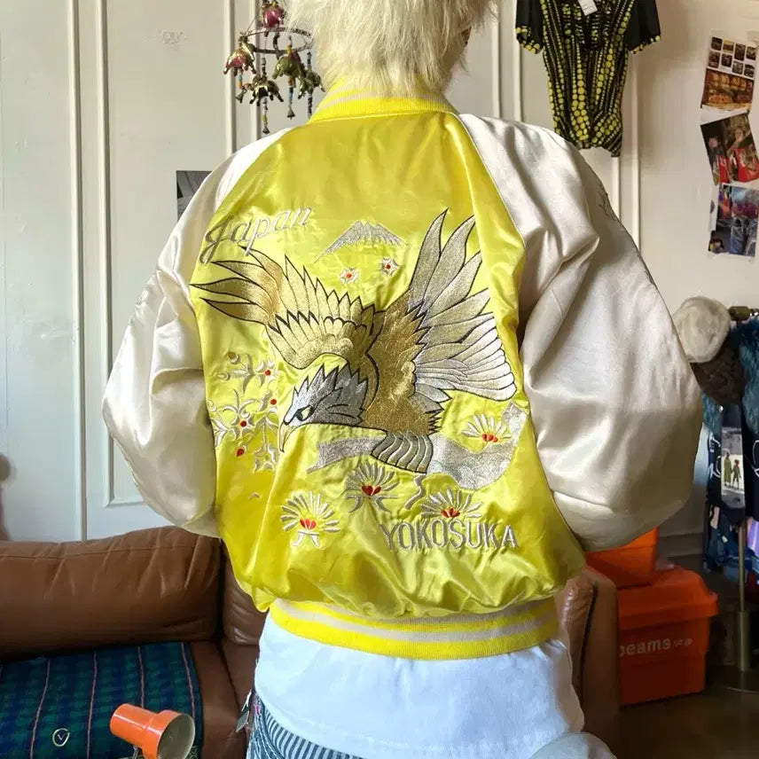 [BUNJANG] Fresh Box Harajuku Oriental Embroidered Souvenir Jacket / 90s Frash Box 하라주쿠 일본 빈티지 오리엔탈 자수 스카잔 자켓