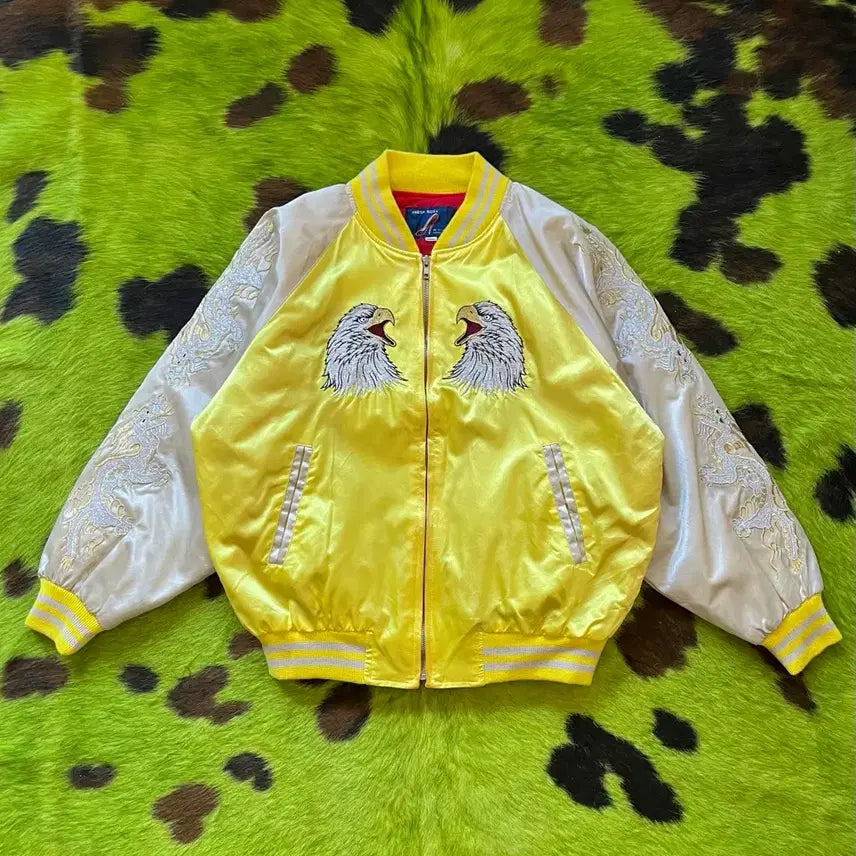 [BUNJANG] Fresh Box Harajuku Oriental Embroidered Souvenir Jacket / 90s Frash Box 하라주쿠 일본 빈티지 오리엔탈 자수 스카잔 자켓