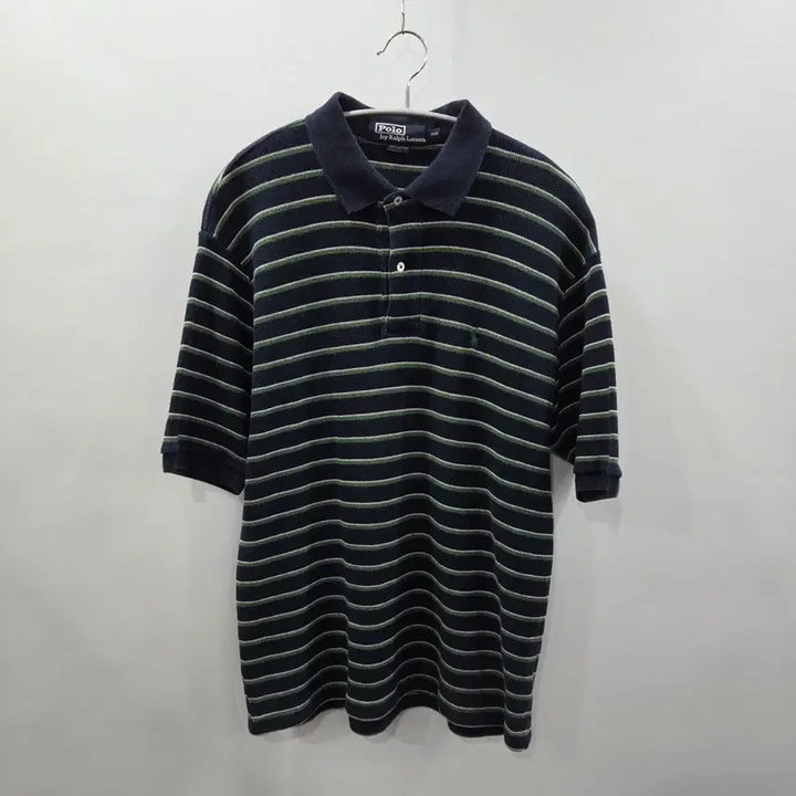 [BUNJANG] Polo Ralph Lauren Waffle Stripe Polo Shirt (Size 100) / 폴로랄프로렌 일경물산 와플 스트라이프 카라티 100