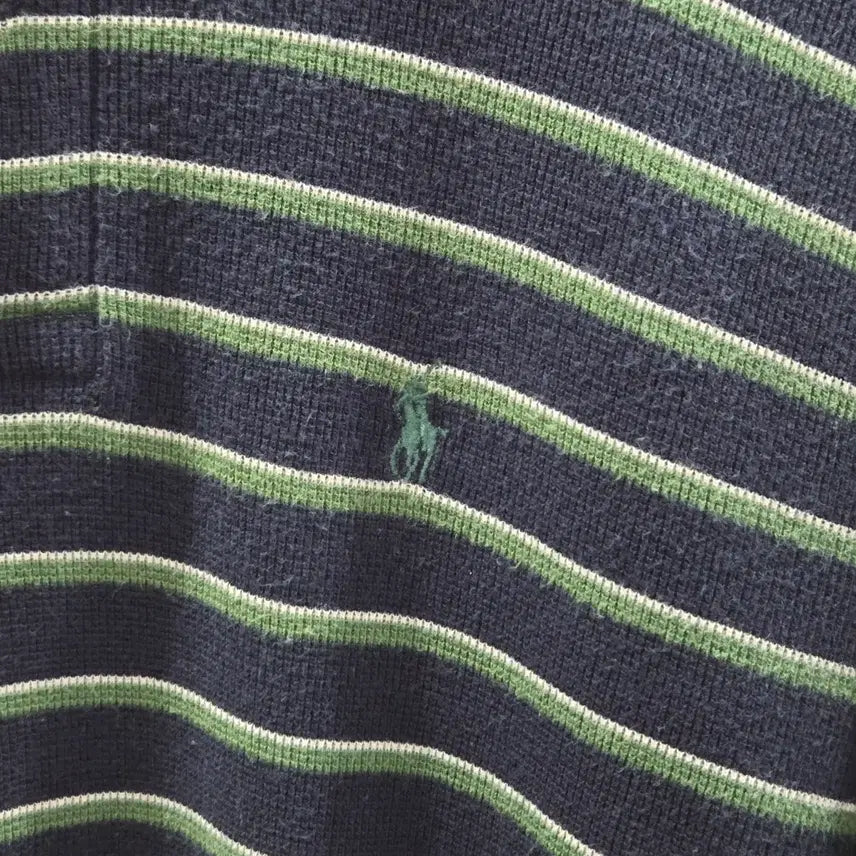 [BUNJANG] Polo Ralph Lauren Waffle Stripe Polo Shirt (Size 100) / 폴로랄프로렌 일경물산 와플 스트라이프 카라티 100