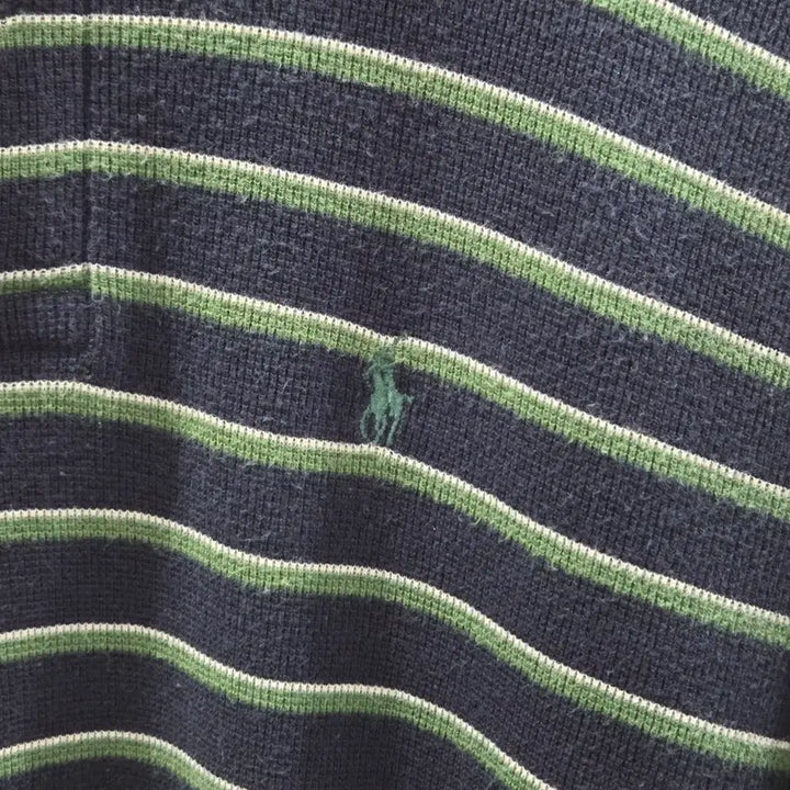[BUNJANG] Polo Ralph Lauren Waffle Stripe Polo Shirt (Size 100) / 폴로랄프로렌 일경물산 와플 스트라이프 카라티 100