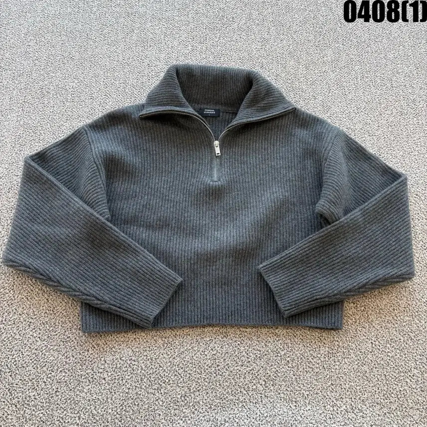 [BUNJANG] Musinsa Half-Neck Knit Gray L / 무신사 하프넥 니트 그레이 L