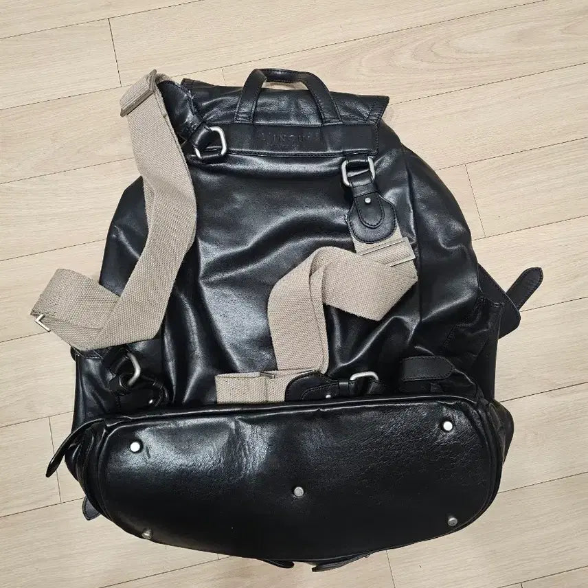 [BUNJANG] Linoui BONO 1 L JOA Black Leather Backpack / [정품] 리누이 보노 Linoui BONO 1 L JOA 블랙 가죽 백팩
